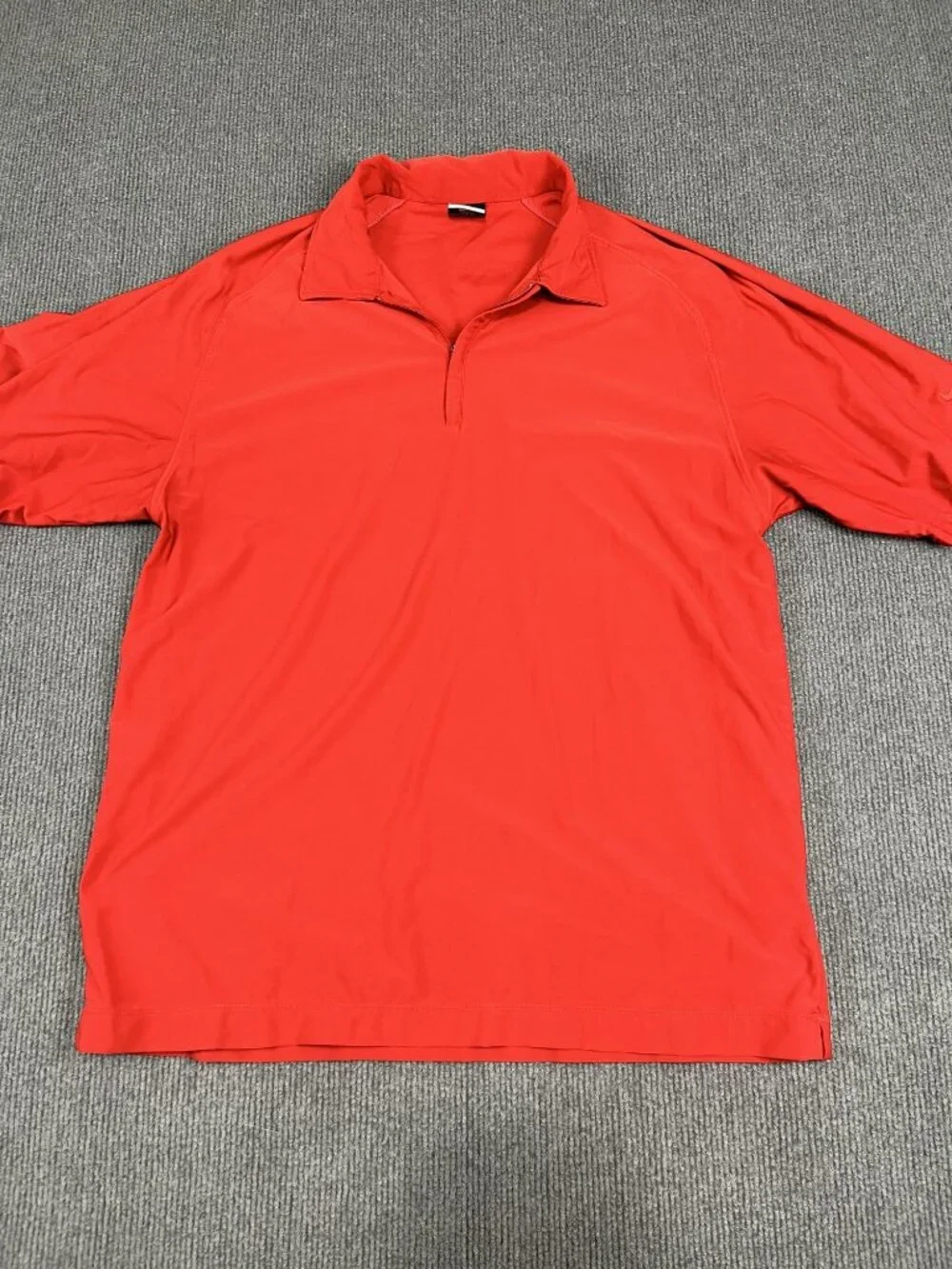Nike Mens Red Half-Zip Short Sleeve Golf Polo Shirt Size L
